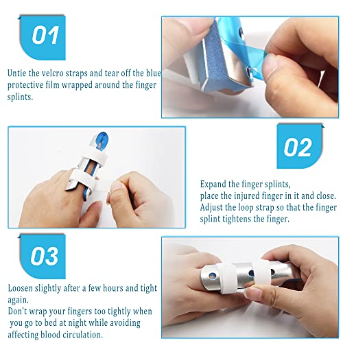 Finger Splint Set - Adjustable Support for Mallet & Trigger Fingers (3 Sizes)