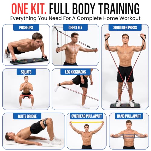 25-in-1 Portable Push Up Board Gym Kit with Resistance Bands