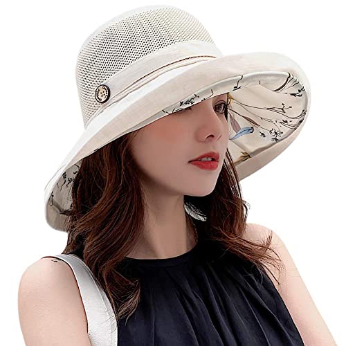 Wide-Brim UV-Protection Sun Hat - Outdoor Breathable - Medium Beige
