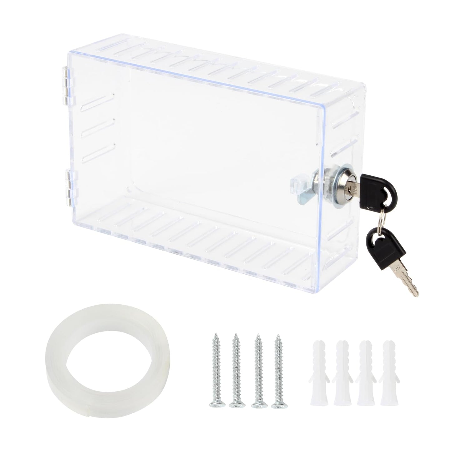 Lxmxgk Universal Thermostat Lock Box with Key, Large Thermostat Lock Box Cover with Key, Clear Large Thermostat Cover for Thermostat on Wall, A/C Lock Box Cover with Key Fits Thermostats