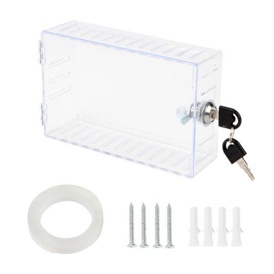 Lxmxgk Universal Thermostat Lock Box with Key, Large Thermostat Lock Box Cover with Key, Clear Large Thermostat Cover for Thermostat on Wall, A/C Lock Box Cover with Key Fits Thermostats