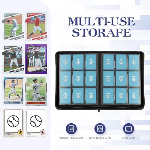Trading Card Binder with 540 Pockets - Zipper Card Album for TCG & Sports Cards