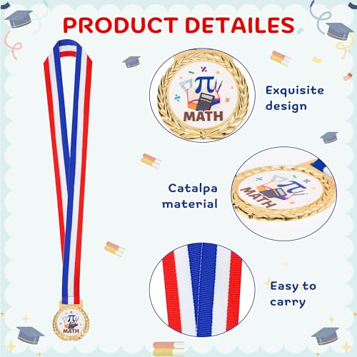 Math Award Medals - 30PCS Gold Winner Medals with Neck Ribbons