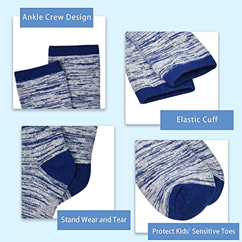 Toddler Boys Crew Socks 10-14 Years, 12 Pairs Multicolor Kids Socks