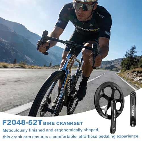 PATHGNAR 52T Crankset 170mm with Square Mot with Plastic Chain Cover, E-Bike Compatible