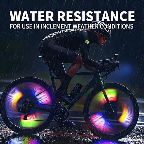 Rechargeable Bike Wheel Lights - 7-Color Motion Sensor, Waterproof