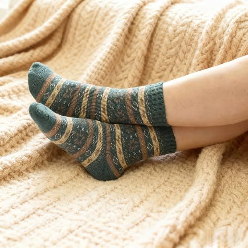 Wool Socks for Women - Cozy Thermal Hiking Socks, Medium-Large