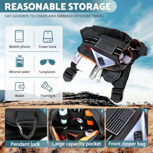 Water Resistant Chest Bag for Men - Lightweight Running Vest - Black