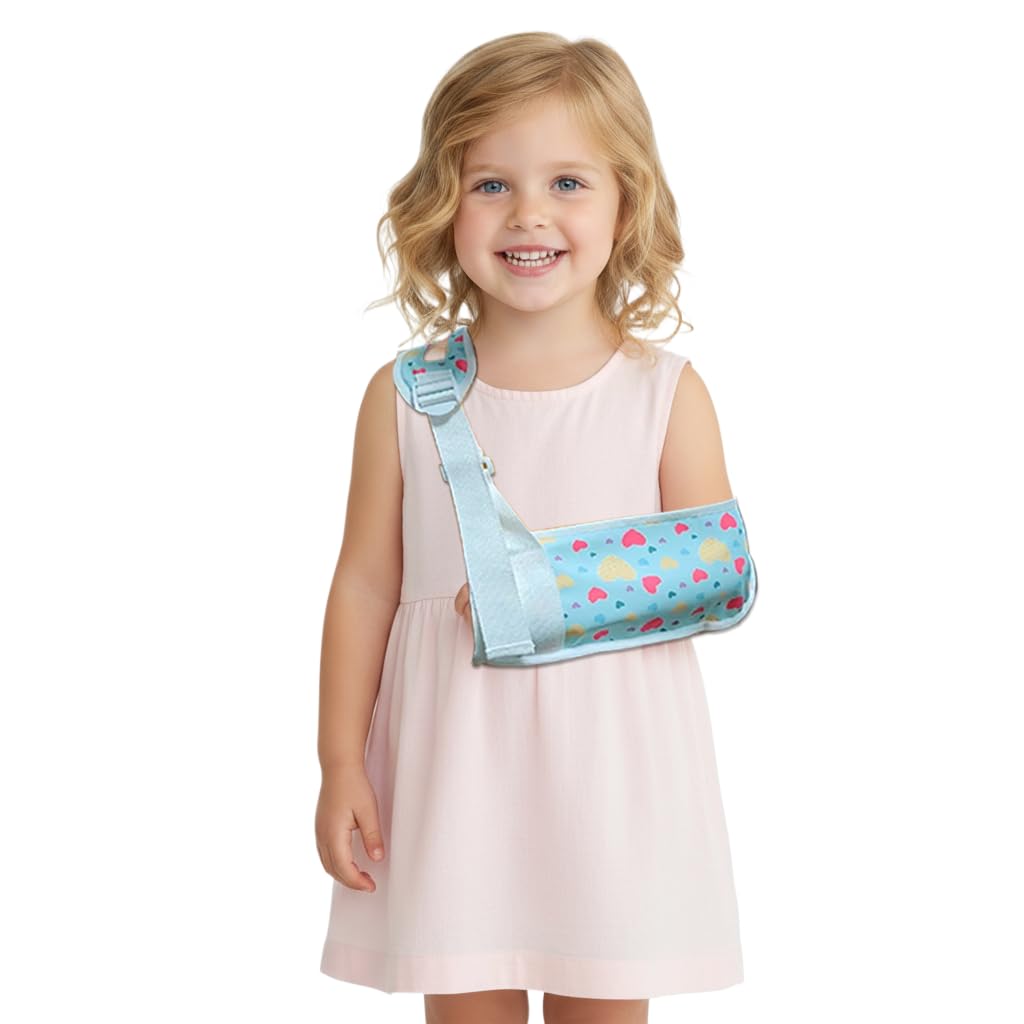GZFQJJ Kids Arm Sling for Shoulder Injury & Post-Surgery Recovery Adjustable & Comfortable Shoulder Support Fits Both Arms (LOVE-1, Small)