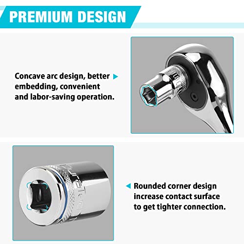 DURATECH 1/4" Drive Socket Set, Metric Socket Set 10PCS, Mechanic Metric Socket Sets with Storage Rack, 6-Point Shallow Socket Set, 4mm, 5mm, 6mm, 7mm, 8mm, 9mm, 10mm, 11mm, 12mm, 13mm