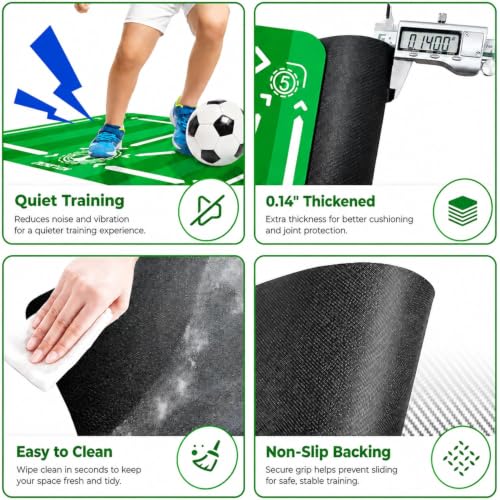 Peneyon Soccer Training Mat 47 x 31 in – Court Size, Non-Slip Indoor Practice & Agility