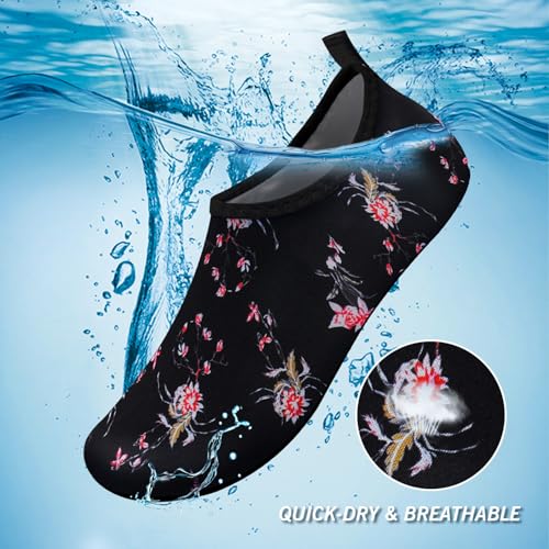 Quick Dry Water Shoes for Men and Women - Black Rose (9-10 Women/7.5-8.5 Men)
