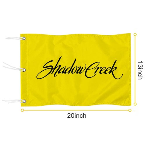 2BUT Shadow Creek Golf Course Las Vegas Golf Club Golf Pin PGA Flag Practic Putting Green Golf Flag For Backyard Garden Double-Sewn 600D Nylon Miniature Pin Flag (20"X13" Grommet)