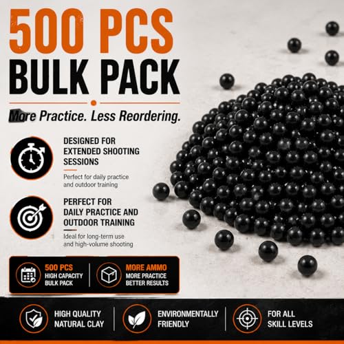 Biodegradable Clay Slingshot Ammo Balls, 3/8 Inch Practice Pellets - 0.9 lbs
