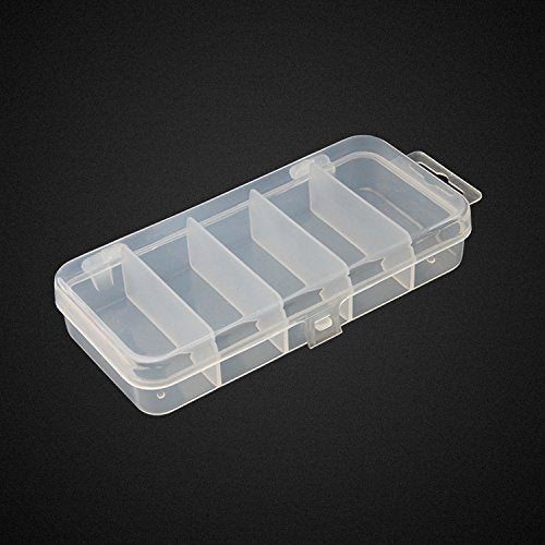 Small Clear Fishing Tackle Box - 2PCS 5 Compartment Storage Case