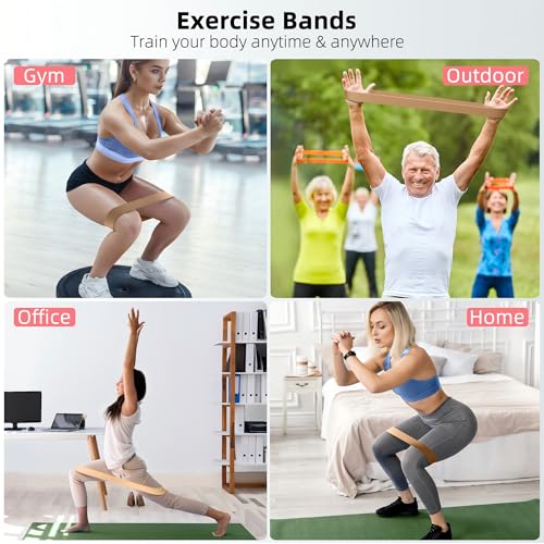 5-Pack Resistance Bands Set for Strength Training - Brown