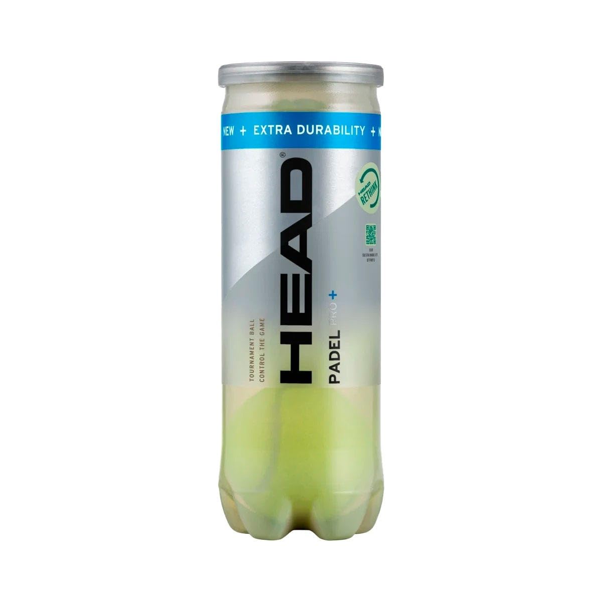 HEAD Padel Pro+ Padel Balls - 3 Ball Can, Enhanced Control, Long-Lasting Pressure & Durability