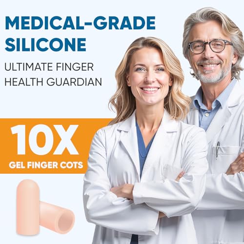 Silicone Finger Cots Protectors - 10 Pack, Reusable Finger Sleeves