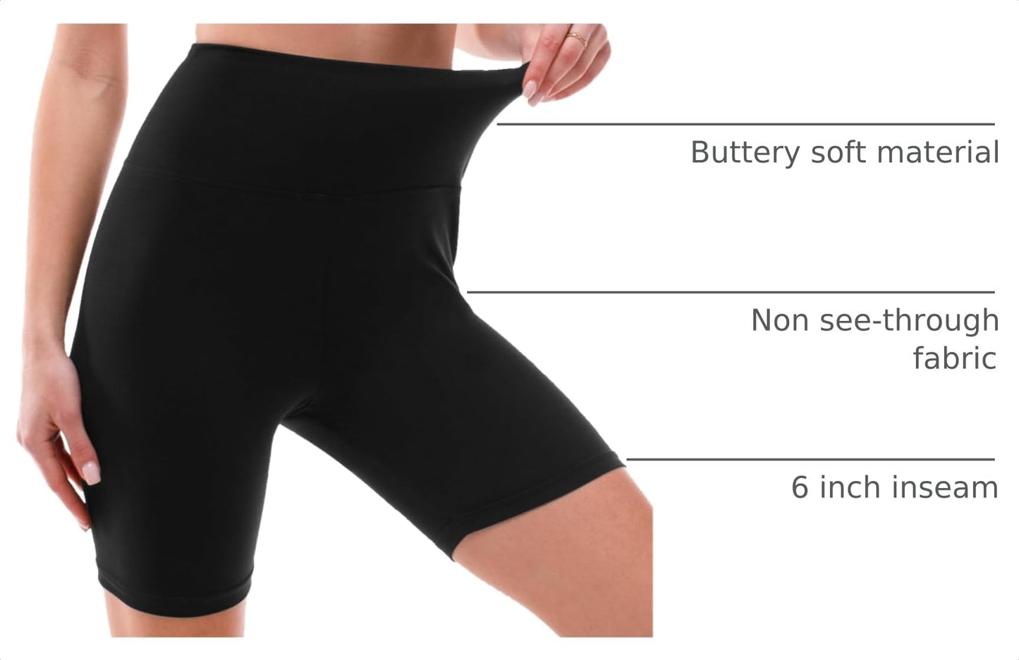 Ipletix 2 Pack Biker Shorts Women, 6" High Waisted Yoga Running Workout Spandex Shorts Black/Hot Pink