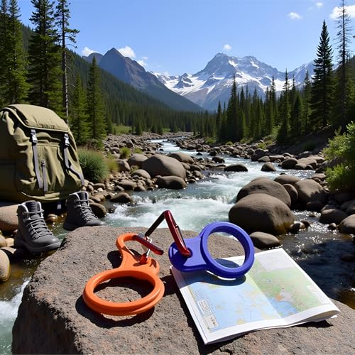 6 Pcs Silicone Water Bottle Holders with Carabiner Clips for Hiking