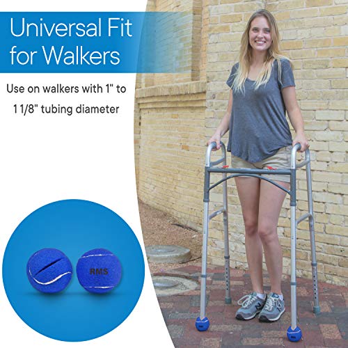 Walker Glide Balls - Precut Openings for Easy Installation - Blue, 4 Count