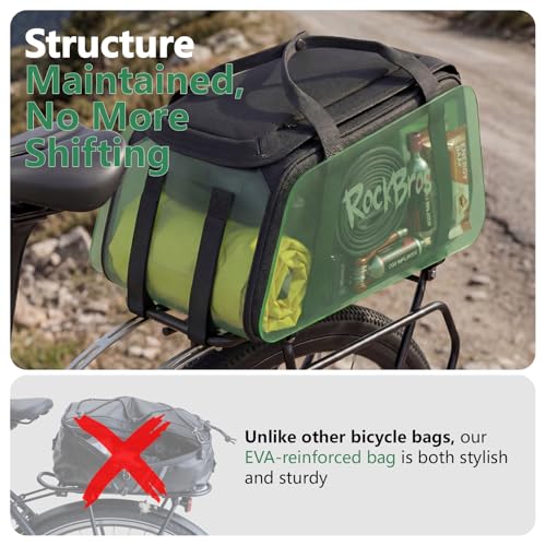 ROCKBROS 12L Bicycle Rear Rack Bag with Reflective Strips & Quick Install
