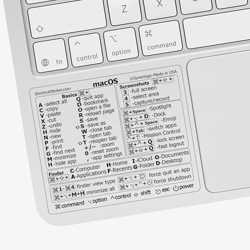 Mac Keyboard Shortcut Stickers - Clear - 2 Pack for MacBook & iMac