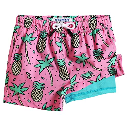 Boys Swim Trunks with Compression Liner - 10-12 Years / Rose Coconut