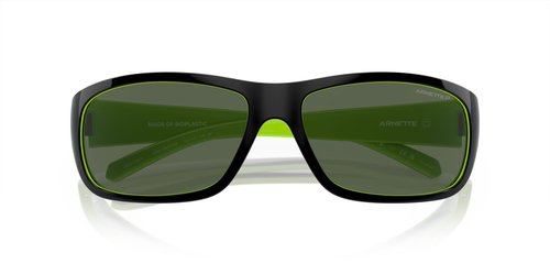 Arnette AN4290 Uka-Uka Sunglasses, Top Black/Fluorescent Green/Dark Green Polarized, 63 mm