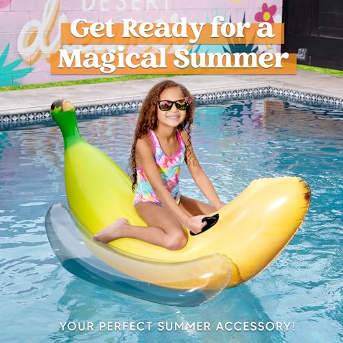 Sloosh Inflatable Banana Pool Float - Fun Ride-On Water Lounger for Summer Pool Parties