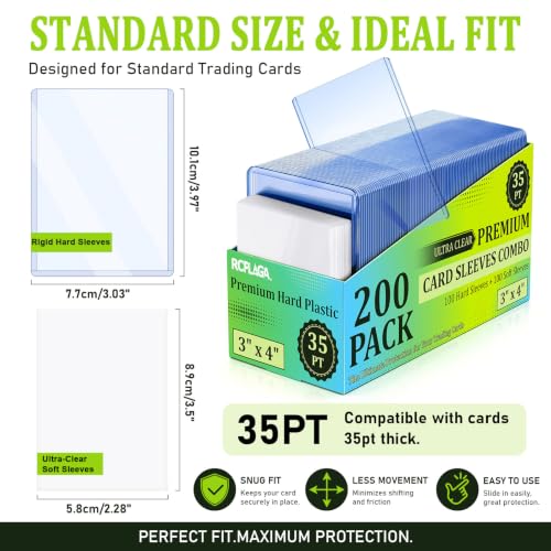 500 Pack Hard and Soft Card Sleeves 3x4 inch for Trading Cards - RCPLAGA