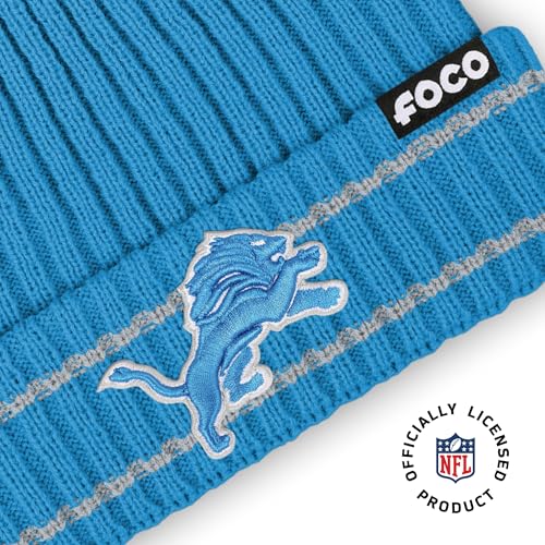 Detroit Lions NFL Team Logo Ribbed Beanie - One Size