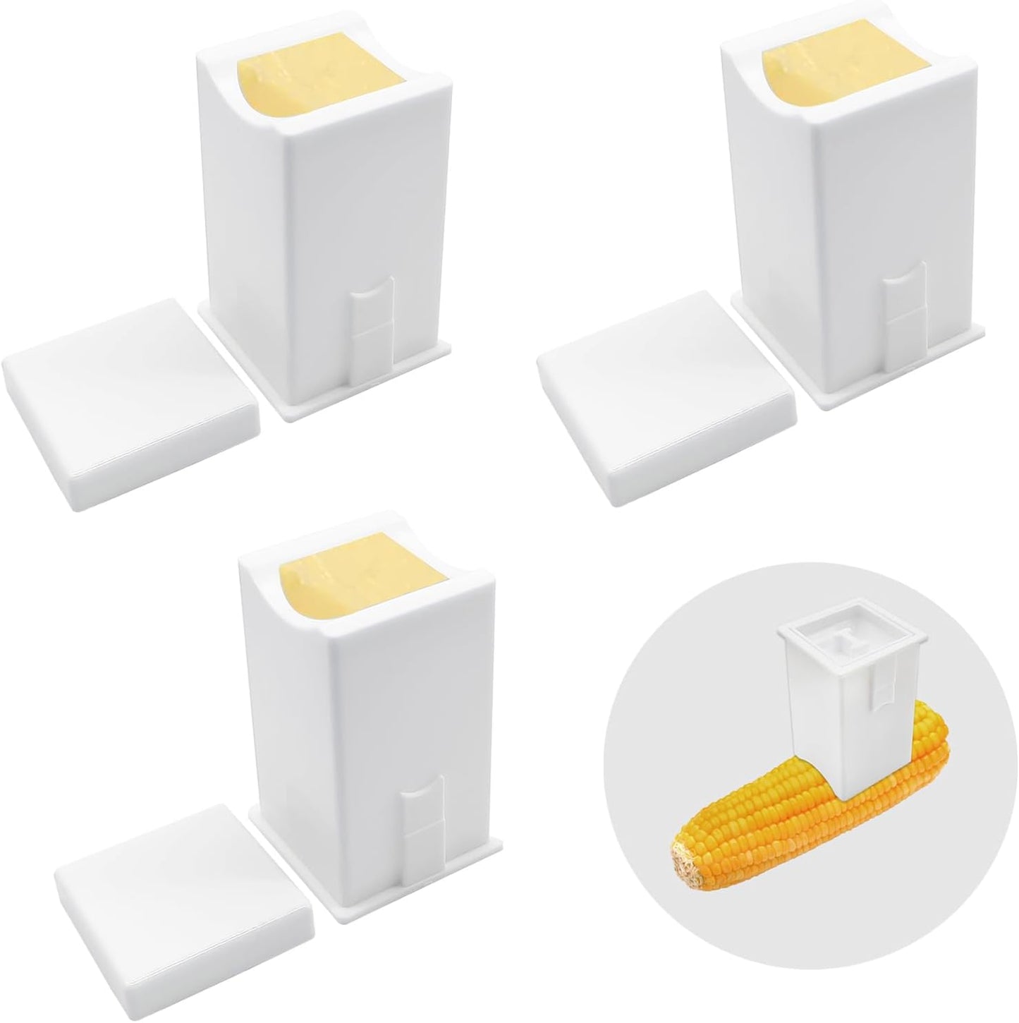 ZLY Butter Spreader Set - 3 Pack with Built-In Cover for Easy Serving of Pancakes, Waffles & Toast