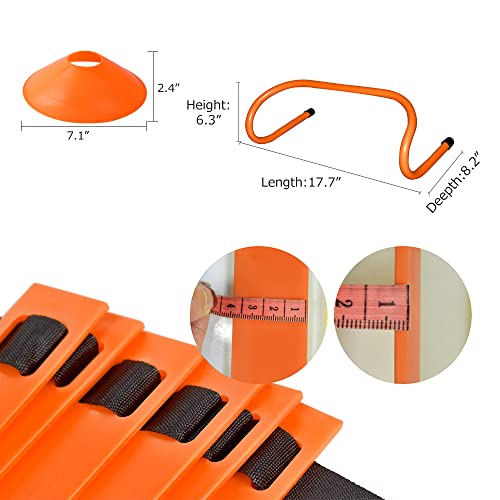 Agility Ladder and Hurdles Training Set with 10 Cones - Orange