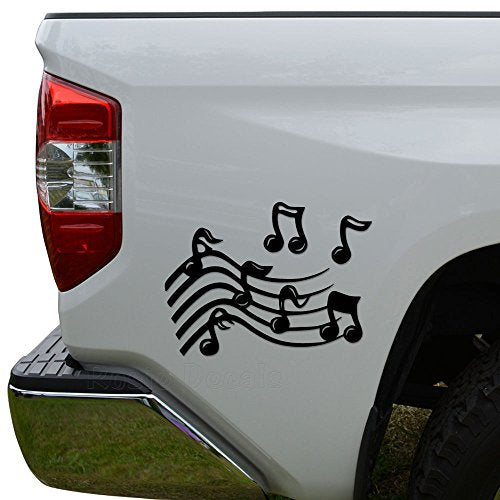 Musical Notes Vinyl Decal Sticker - 6 Inch Wide - Gloss Black