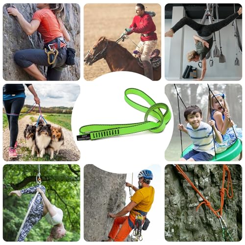18mm Nylon Climbing Sling Runner - 23kN CE Certified - Green, 30cm