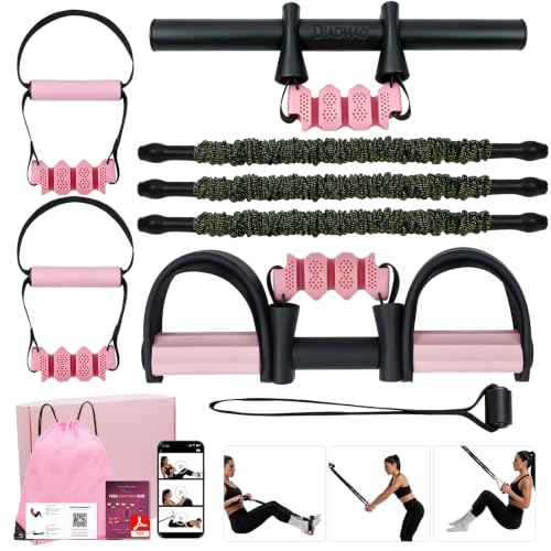 Adjustable Pedal Resistance Bands with Handle - Pink