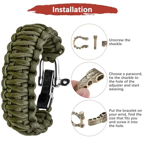 Gold Adjustable Paracord Shackle Buckles - 5PCS for Survival