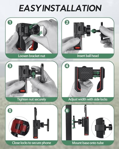 Magnetic Golf Cart Phone Holder - 360° Rotation - Red