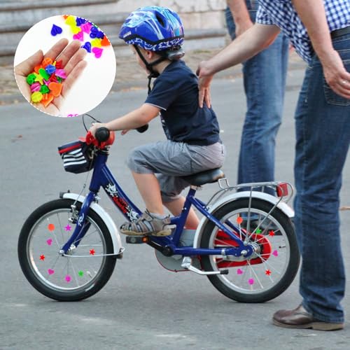 210 Pcs Colorful Bicycle Spoke Beads - Star, Heart & Ball Shapes