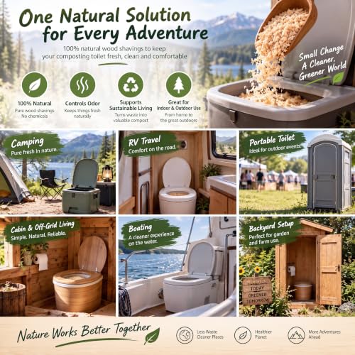 LEIFIDE 5.5 Pounds Natural Composting Toilet Sawdust - Organic, No Chemicals