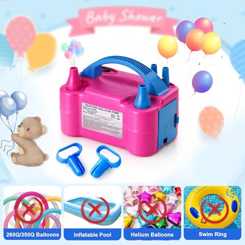 Electric Balloon Pump with Dual Nozzles & Tying Tool - Portable Inflator for Parties