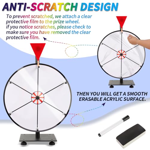 Hooomyai 12 Inch Heavy Duty Prize Spinning Wheel with Iron Base & 6 Slots - Tabletop Version