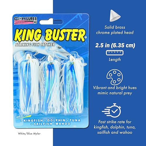 King Buster Fishing Lure - 2.5-Inch Pink/White - 3 Pack