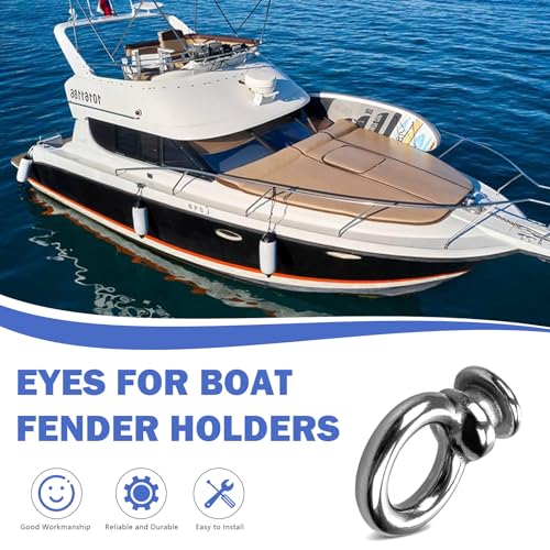Boat Fender Hanger Clips - Stainless Steel Lock Eyes, 4 Pcs
