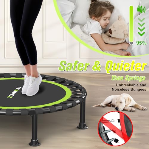 Foldable Mini Trampoline - 40" Rebounder for Indoor Fitness, 440lbs Capacity