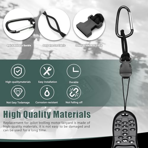Trolling Motor Lanyard with Carabiner for Minn Kota i-Pilot Remotes