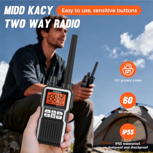 NULETO 2 Pack Silver Walkie Talkies Long Range GMRS Two-Way Radios