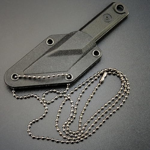 Compact Fixed Blade Knife with Kydex Sheath - Black