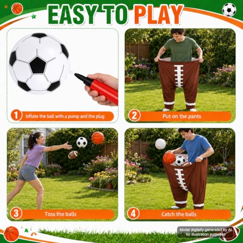 Granny Pants Game Set - 6 Oversized Pants with 28 Balls - Outdoor Fun